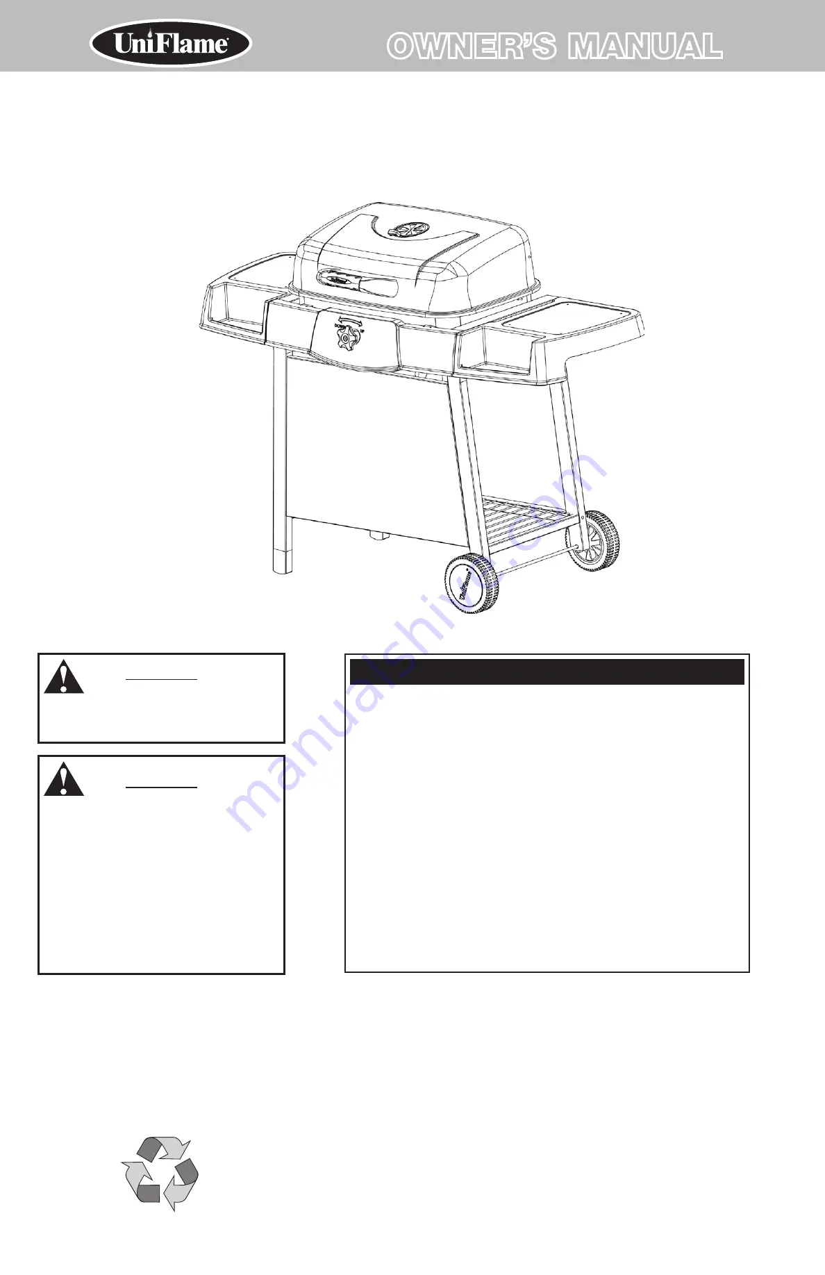 Uniflame CBC842W Owner'S Manual Download Page 1