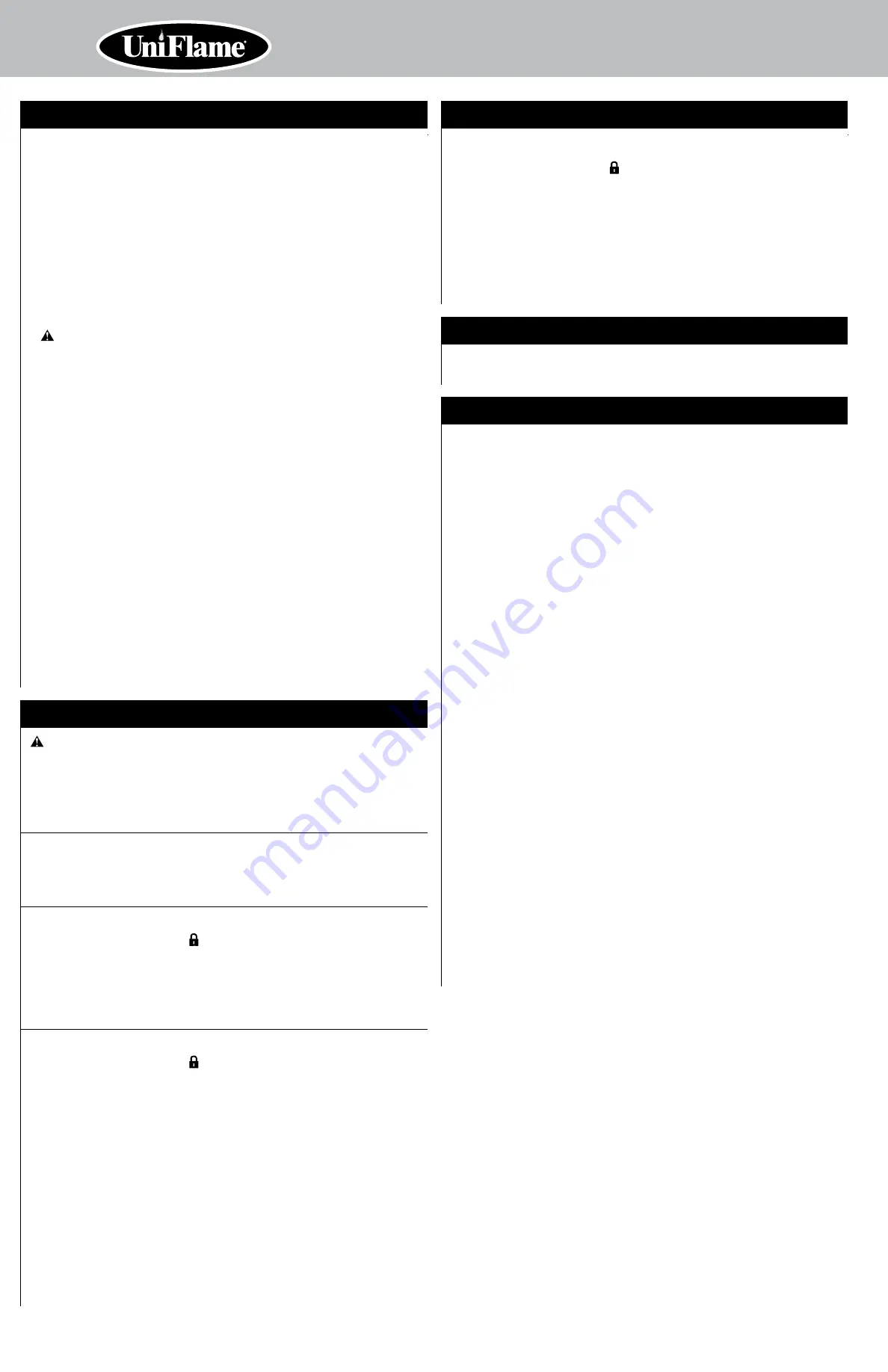 Uniflame GBT1111W-C Owner'S Manual Download Page 8