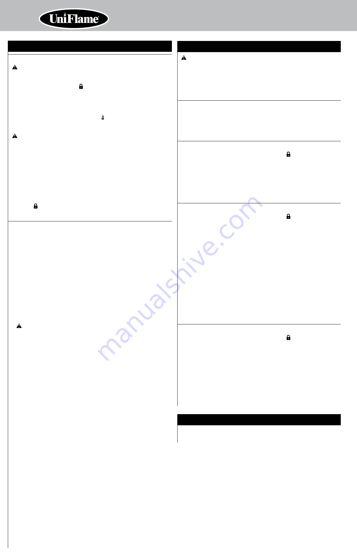 Uniflame GBT1111W-C Owner'S Manual Download Page 18