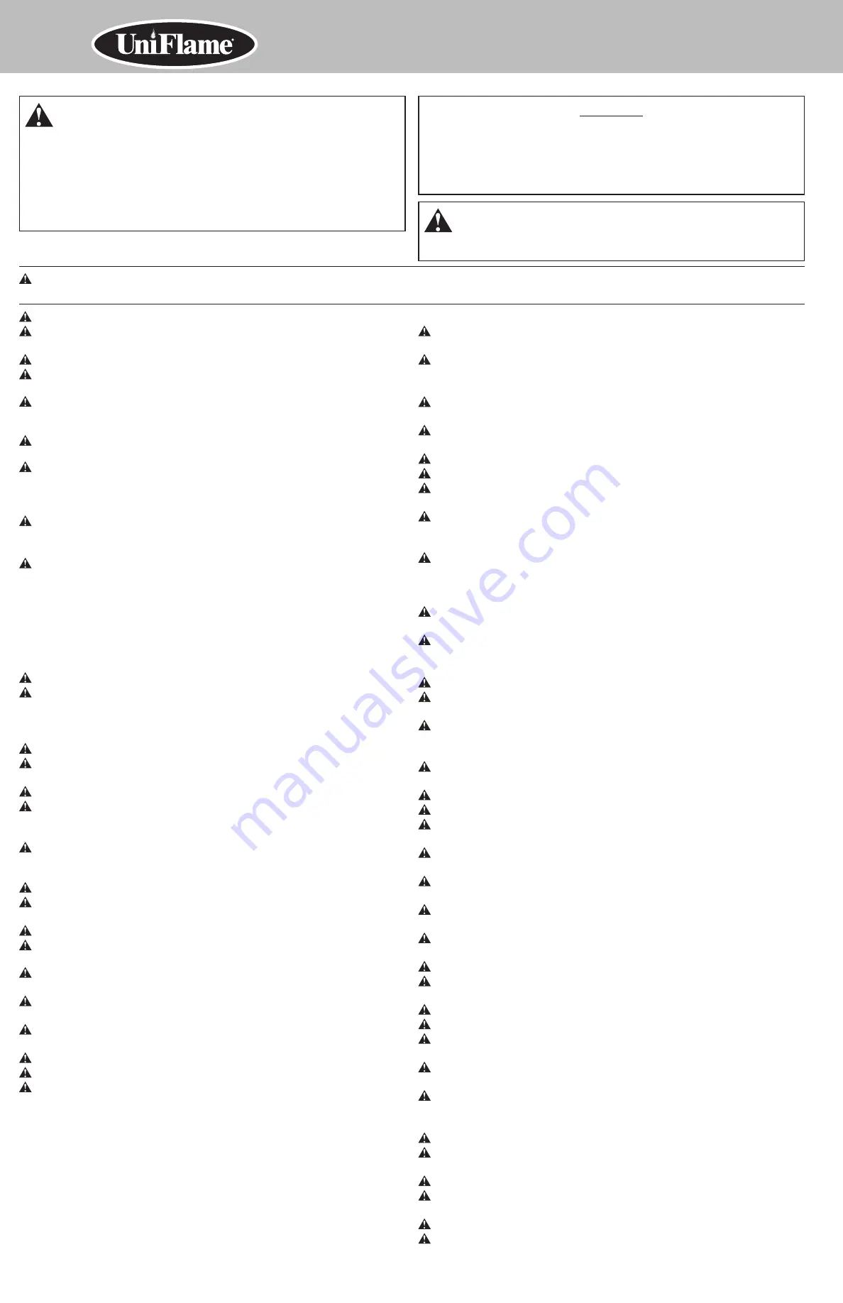 Uniflame GBT926W-C Owner'S Manual Download Page 2