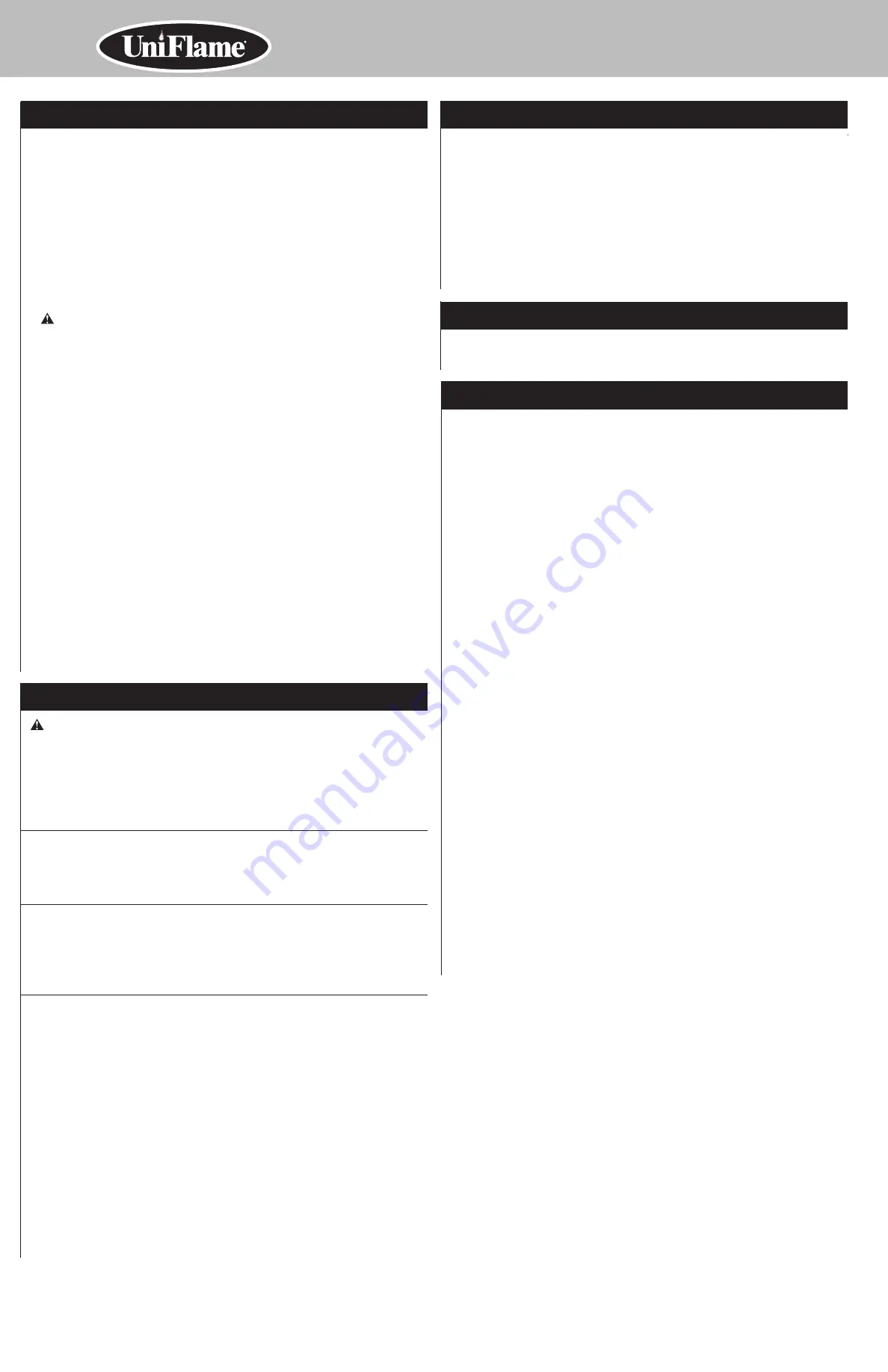 Uniflame GBT926W-C Owner'S Manual Download Page 8