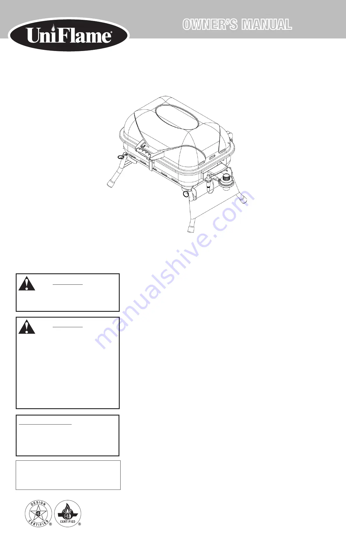 Uniflame NBC1218G Owner'S Manual Download Page 1