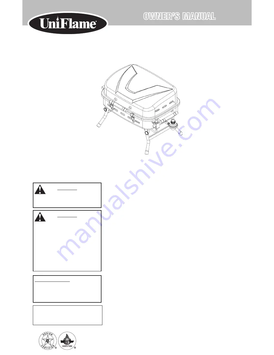 Uniflame NPG2301-C Owner'S Manual Download Page 1