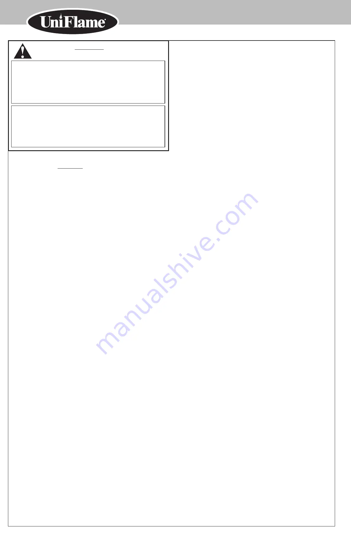 Uniflame nsg3902b Owner'S Manual Download Page 2