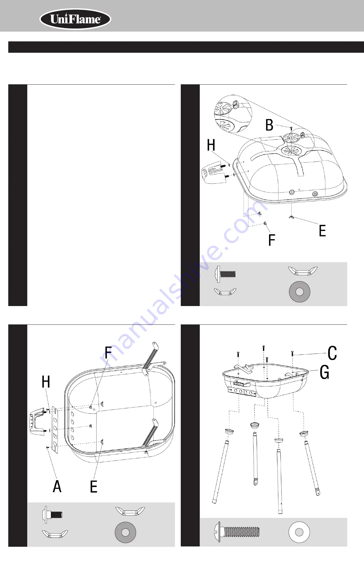 Uniflame Outdoor Charcoal Barbecue Grill CBC701W Скачать руководство пользователя страница 4