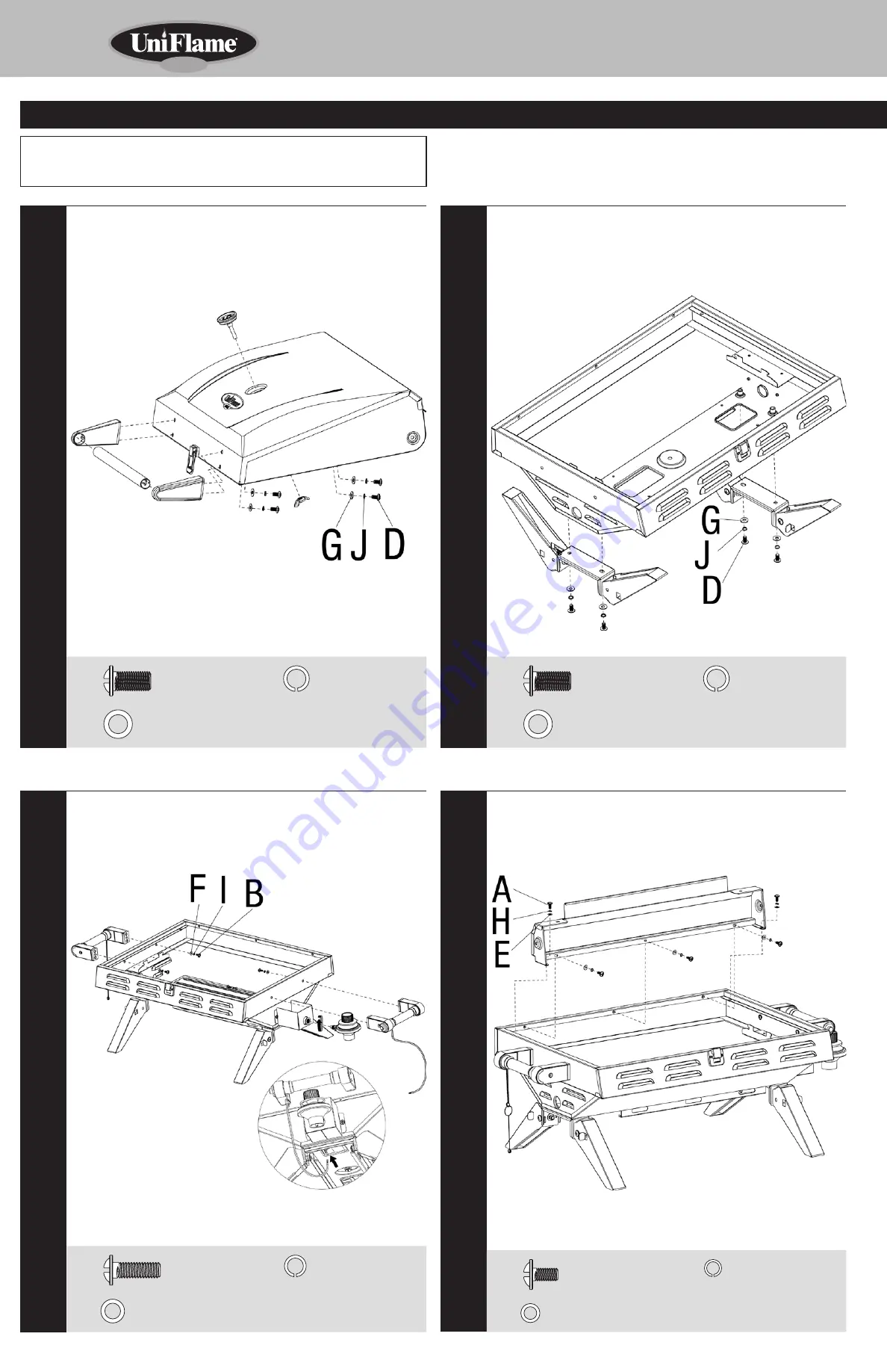 Uniflame Outdoor LP Gas Barbecue Grill HBT822W Owner'S Manual Download Page 4