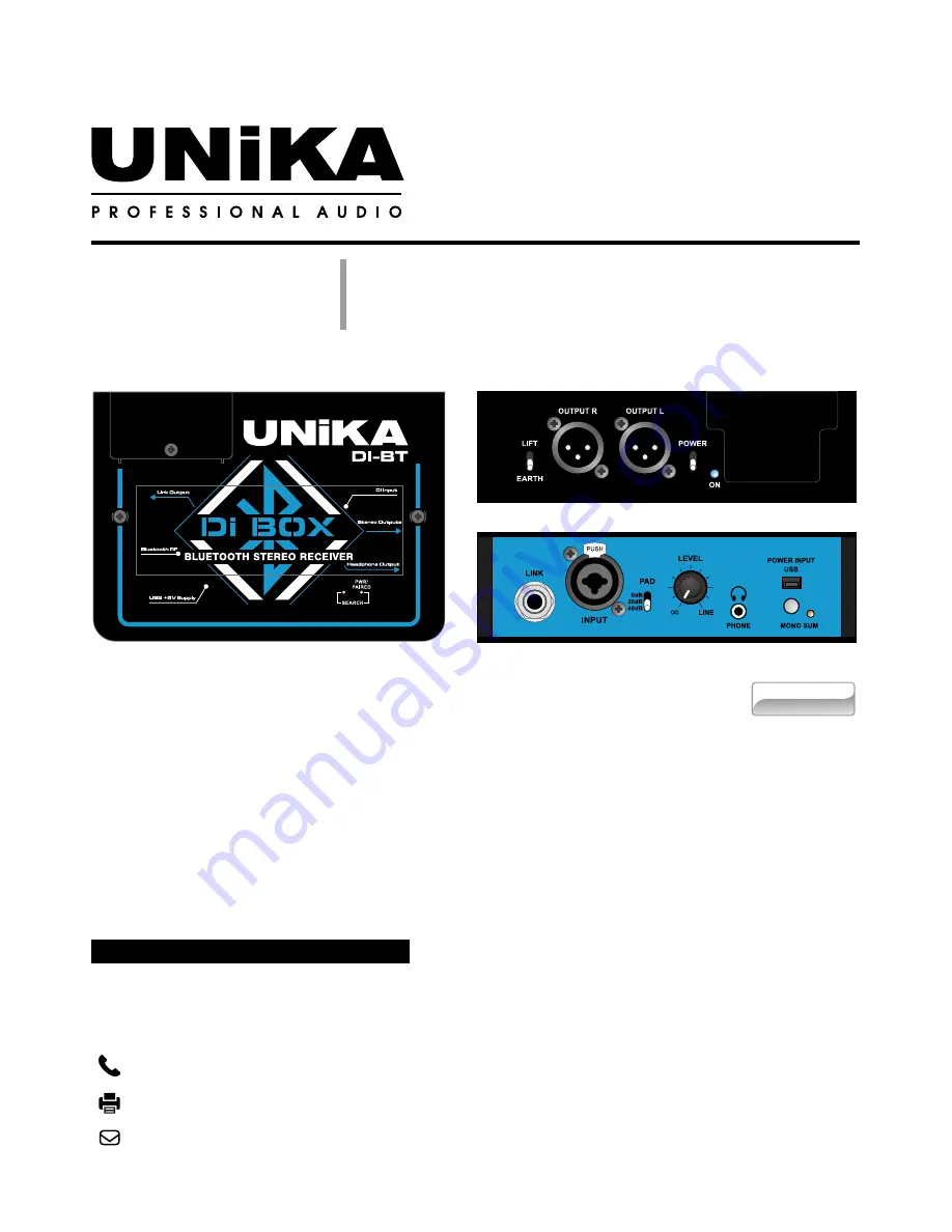 Unika DI-BT User Manual Download Page 1