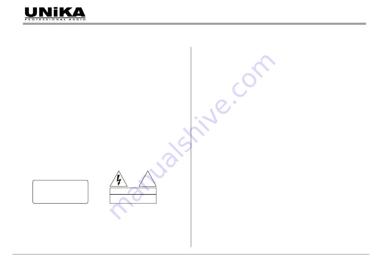 Unika RACK POWER Скачать руководство пользователя страница 3