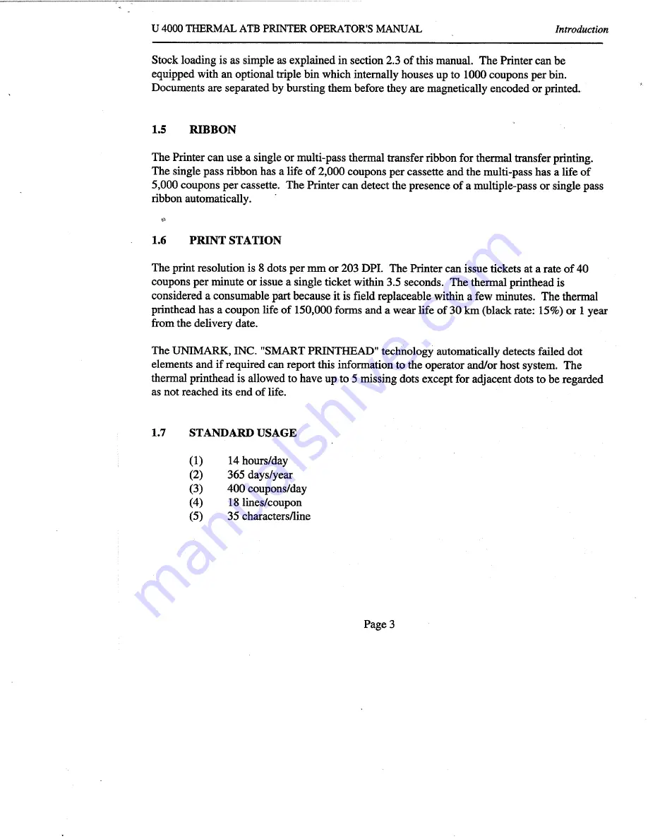 Unimark U 4000 Operator'S Manual Download Page 7