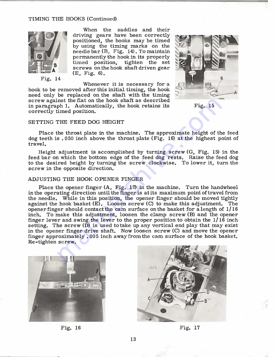 UnionSpecial 61800 Series Instructions For Adjusting And Operating Download Page 15