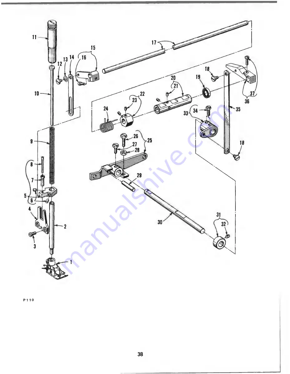 UnionSpecial LF611K 100HM Adjusting Instructions And Illustrated Parts List Download Page 38