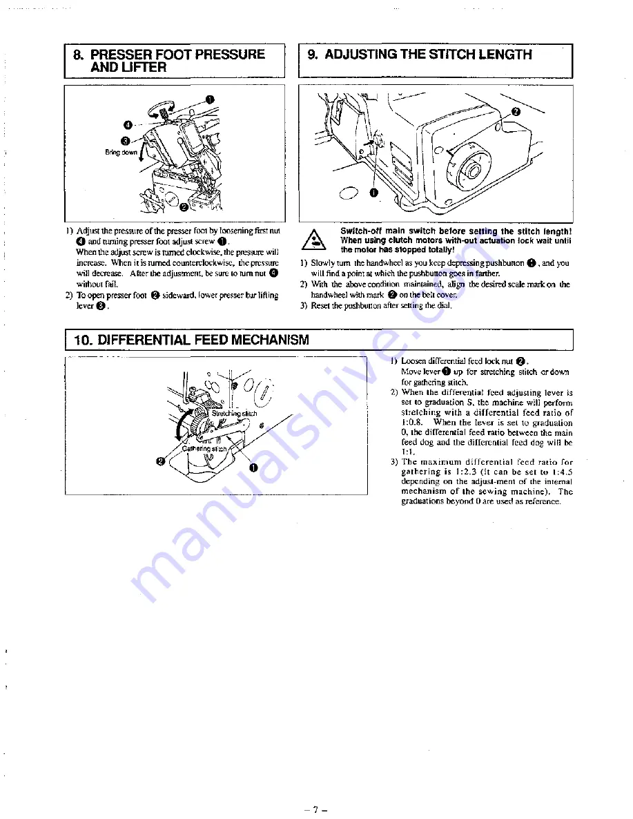 UnionSpecial SP100 Series Скачать руководство пользователя страница 9