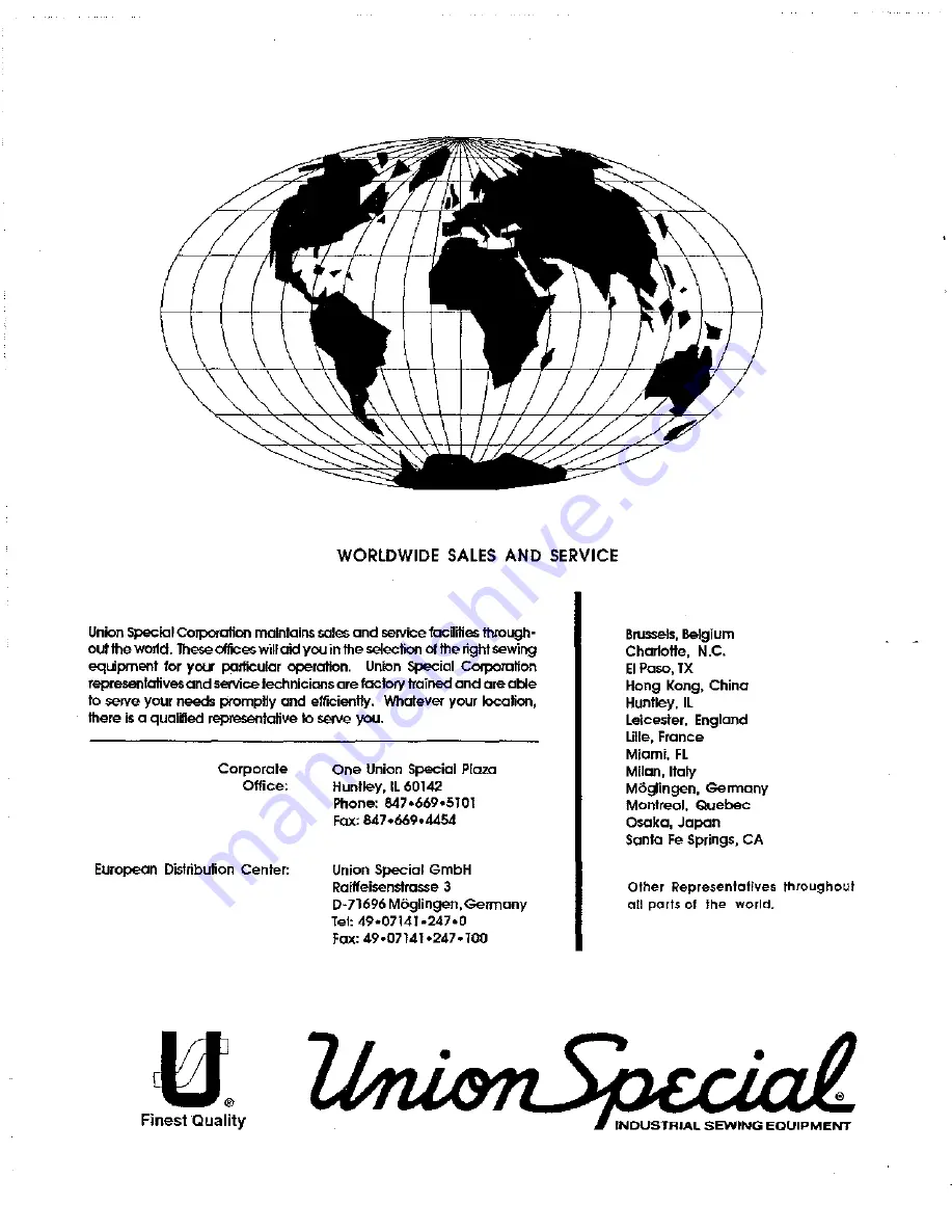 UnionSpecial SP100 Series Adjusting Instructions Download Page 16