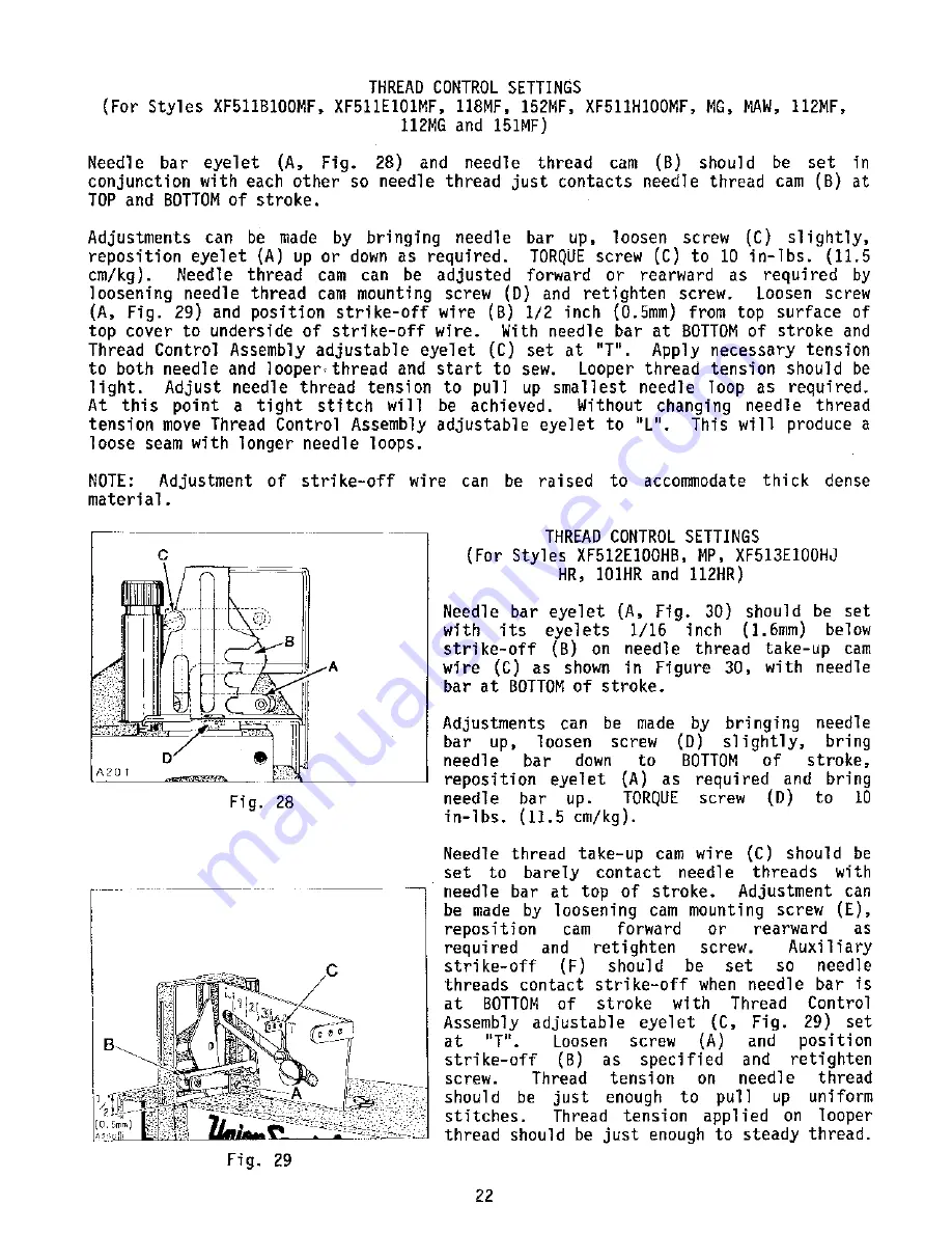 UnionSpecial XF511B100MF Manual Download Page 22