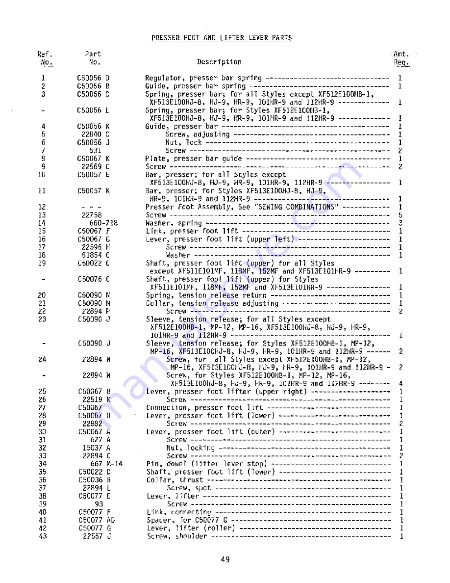 UnionSpecial XF511B100MF Manual Download Page 49