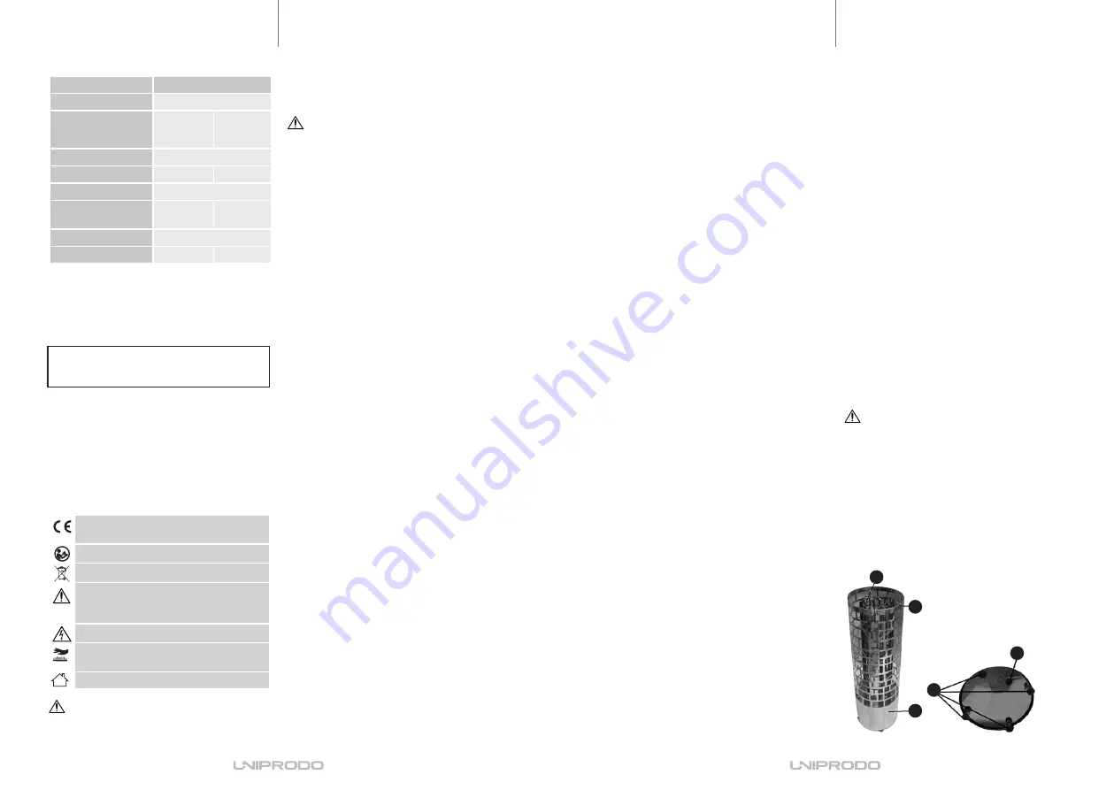 UNIPRODO UNI SAUNA V6.0KW User Manual Download Page 13