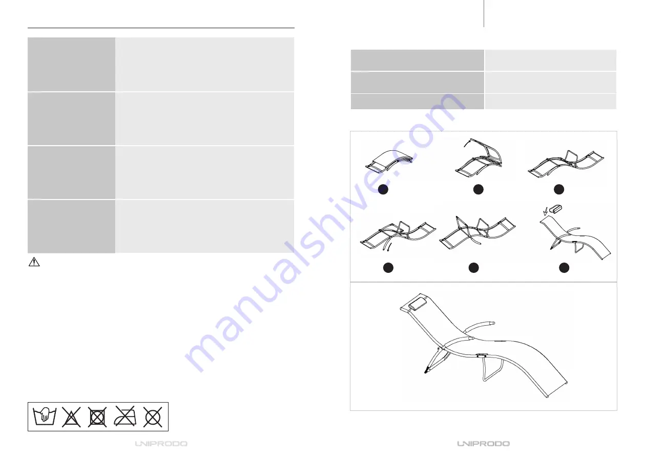 UNIPRODO UNI SUNBED 01 User Manual Download Page 2