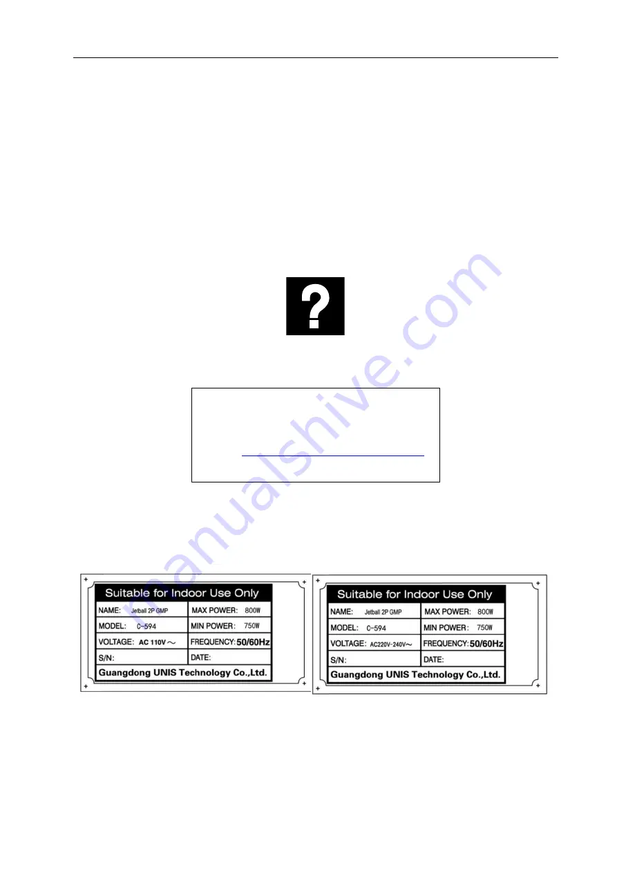 UNIS JETBALL ALLEY Operation Manual Download Page 2