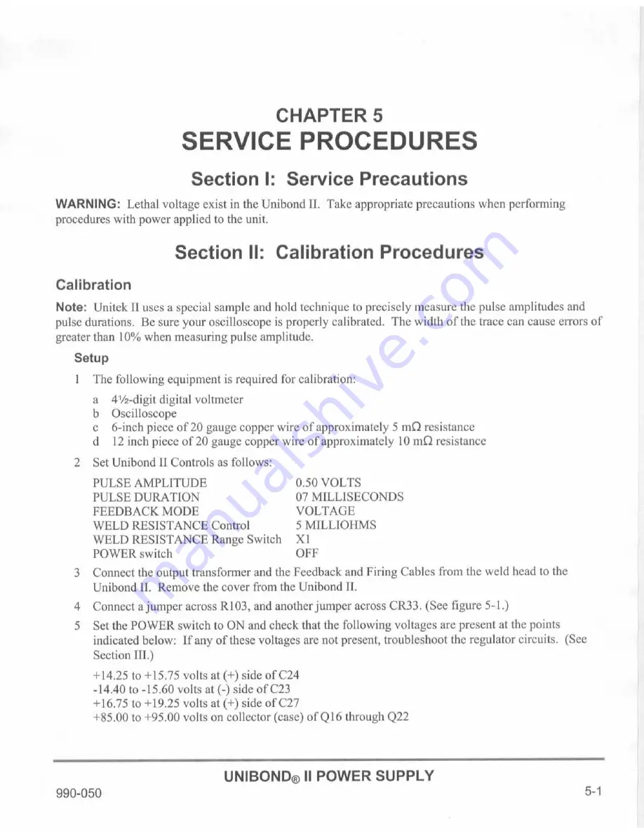 Unitek UB2 Operation, Maintenance And Service Manual Download Page 37