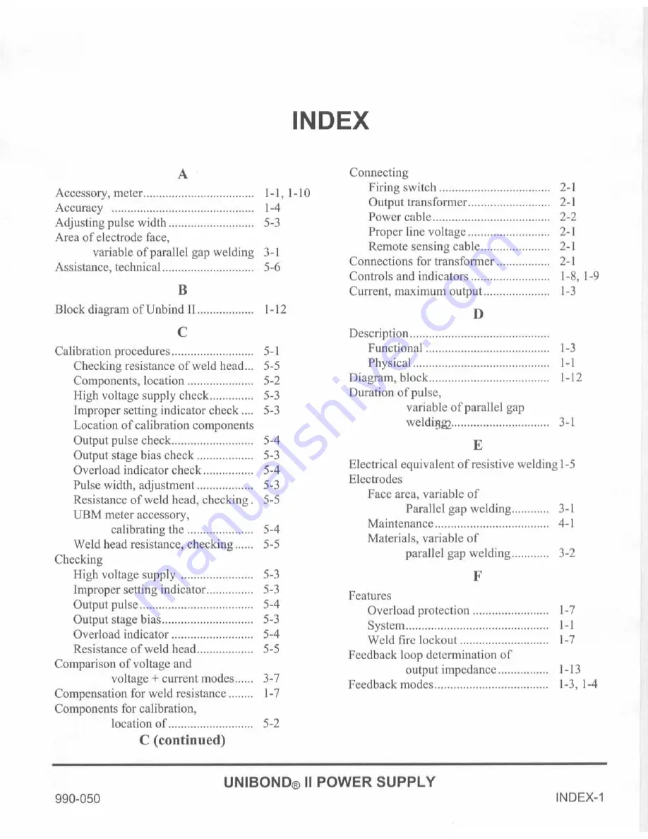 Unitek UB2 Operation, Maintenance And Service Manual Download Page 45