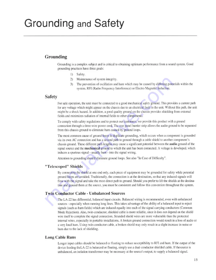 Universal Audio LA-22 Owner'S Manual Download Page 15