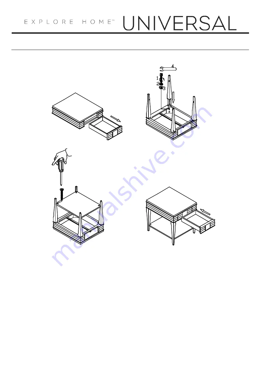 Universal Furniture 475-802 Instruction Sheet Download Page 2