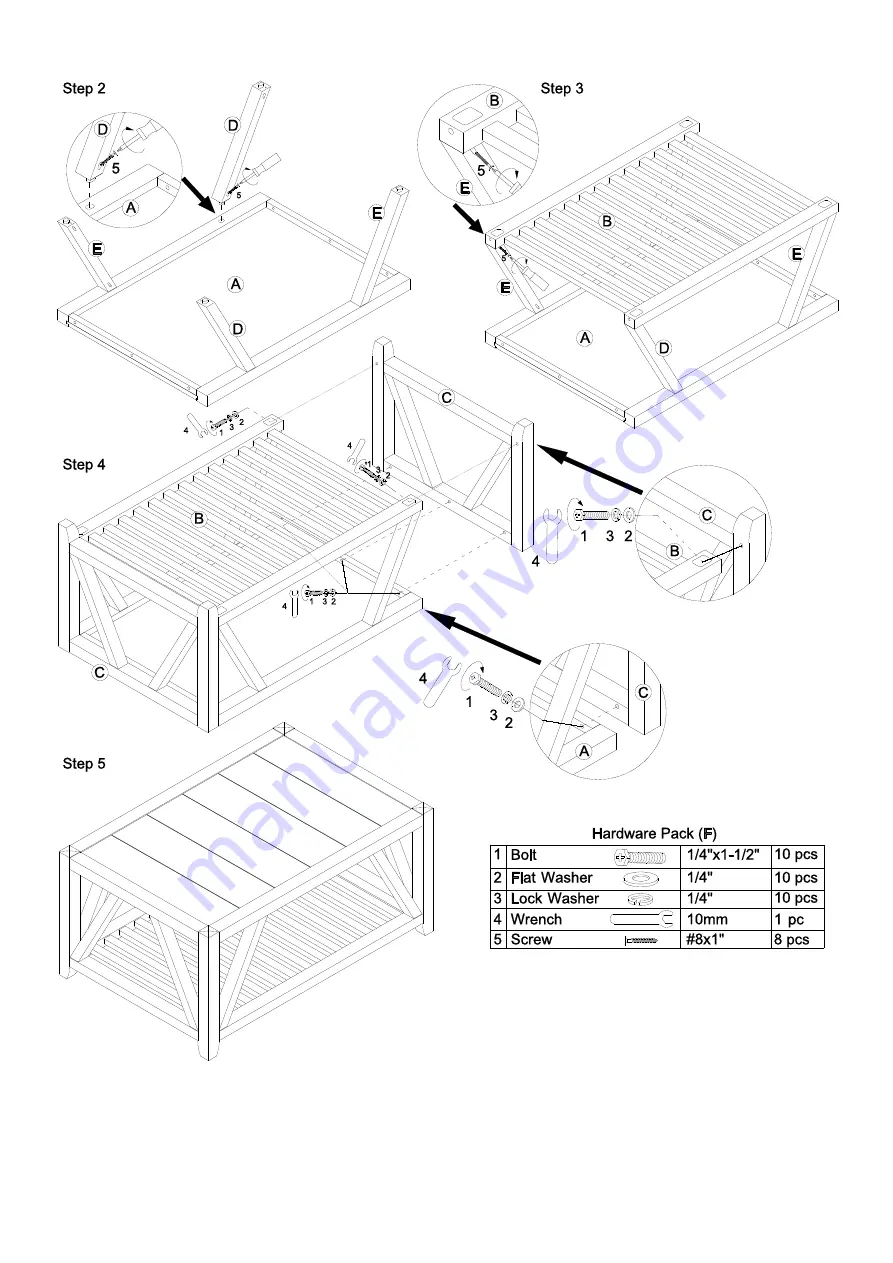 Universal Furniture 932-819 Instruction Sheet Download Page 2