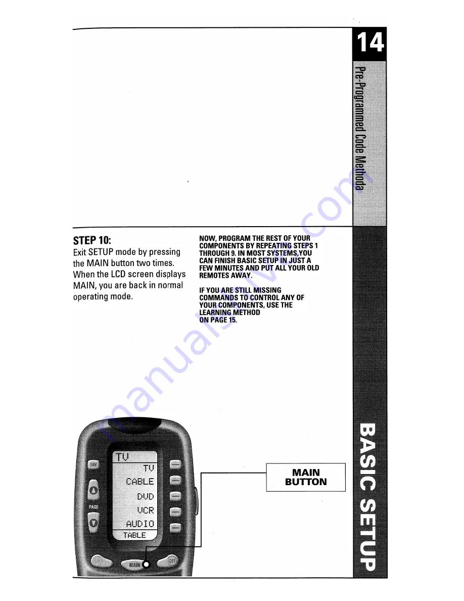 Universal Remote Control MASTERCONTROL RF20 Owner'S Manual Download Page 15