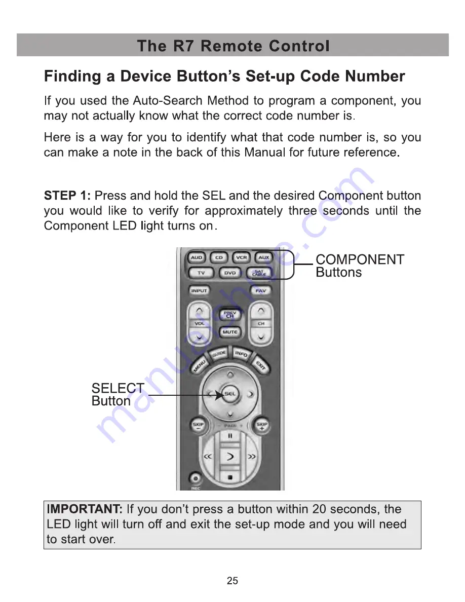 Universal Remote Control R7 - SPECS SHEET Скачать руководство пользователя страница 27