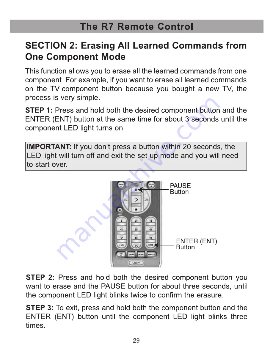 Universal Remote Control R7 - SPECS SHEET Скачать руководство пользователя страница 31