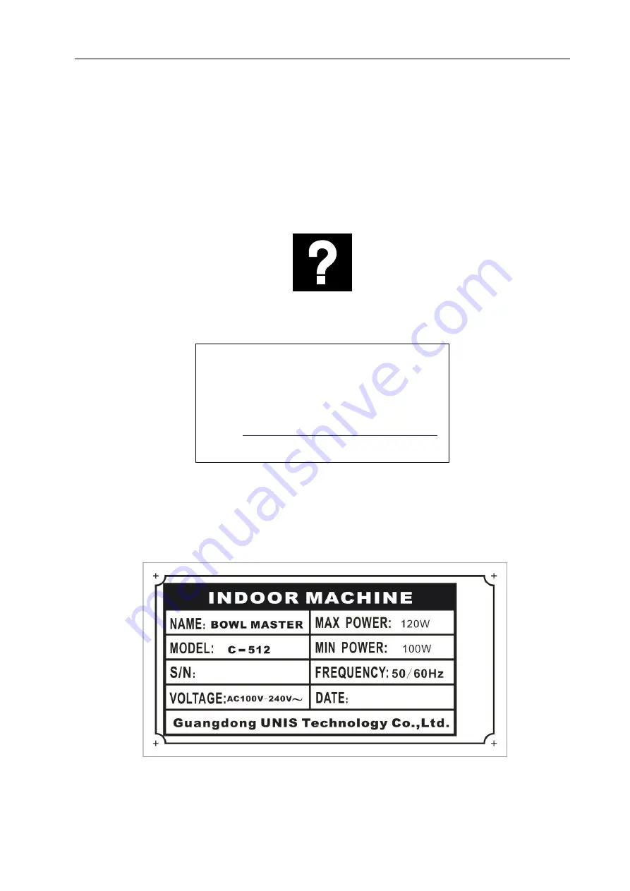 Universal Space Bowl Master C-512 Operation Manual Download Page 2