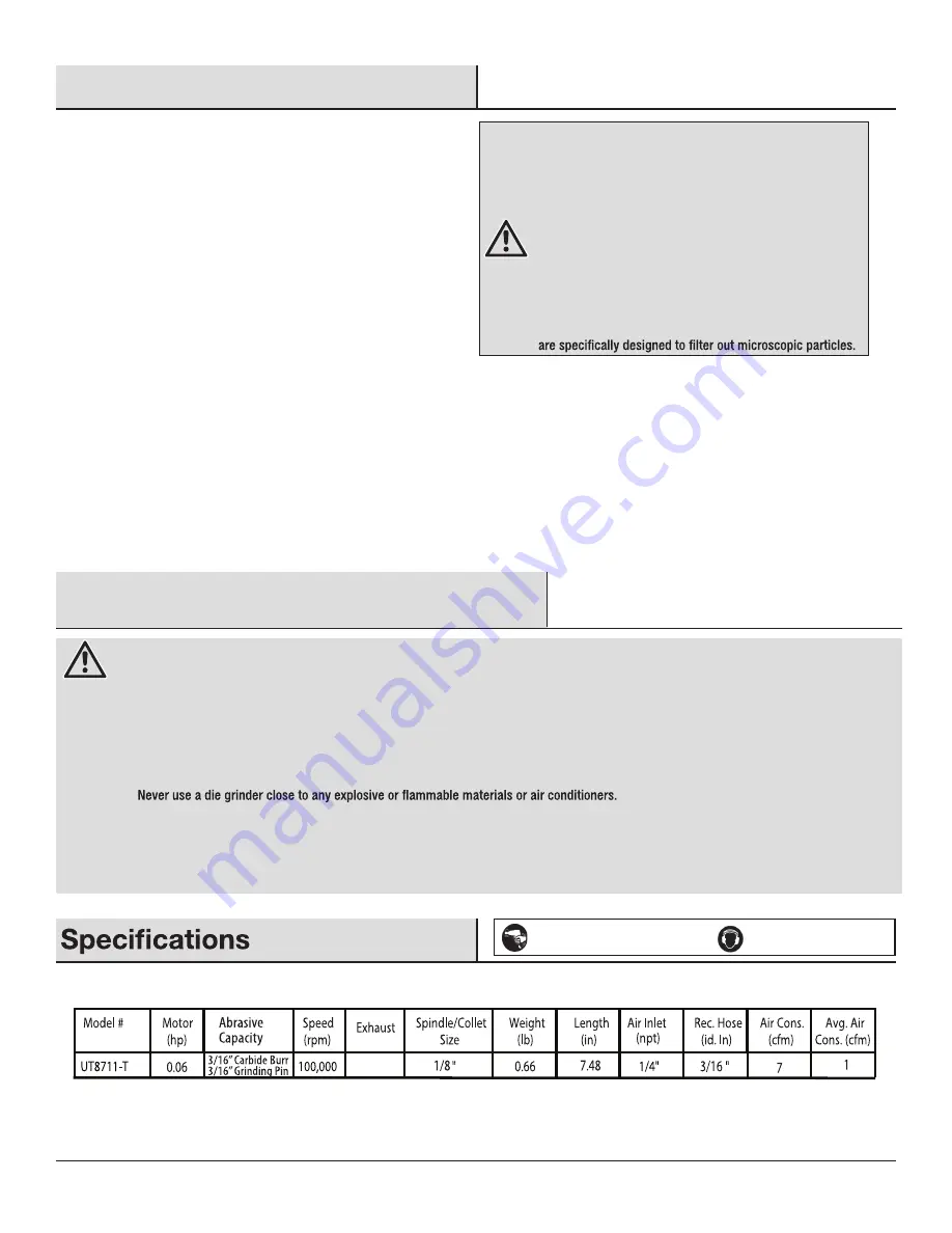 Universal Tool UT8711-T General Safety Information & Replacement Parts Download Page 3