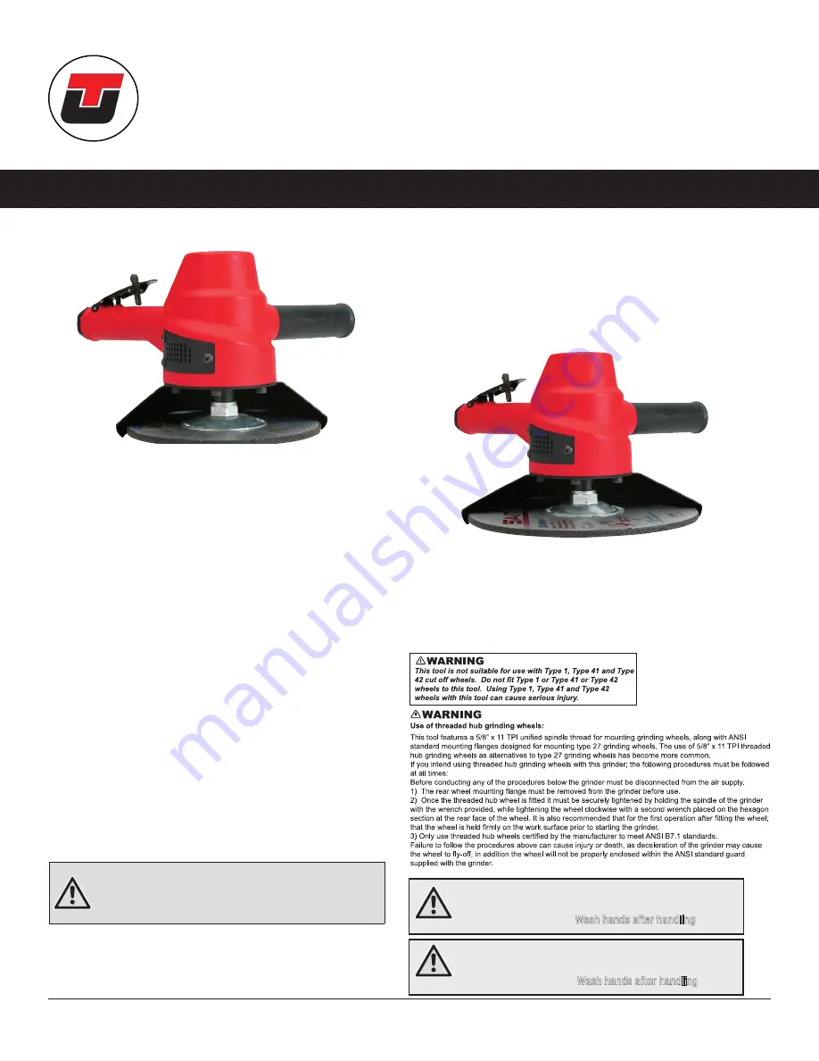 Universal Tool UT8767 Series General Safety Information & Replacement Parts Download Page 1