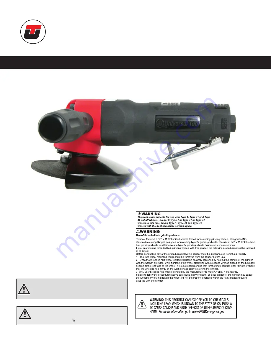 Universal Tool UT8775-1 Скачать руководство пользователя страница 1