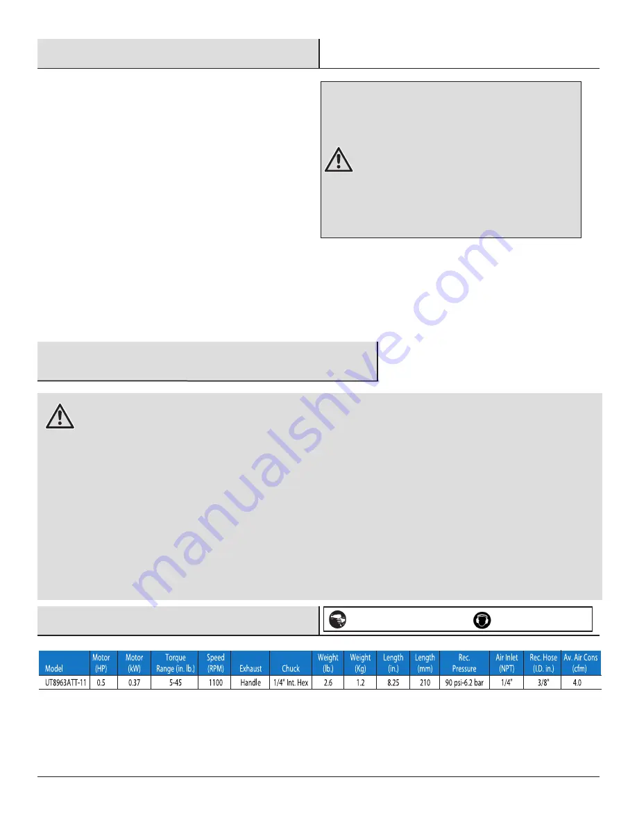 Universal Tool UT8963ATT-11 General Safety Information & Replacement Parts Download Page 3