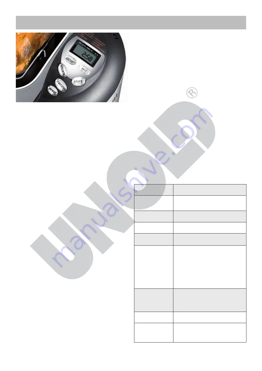 Unold backmeister onyx 8695 Instructions For Use Manual Download Page 109