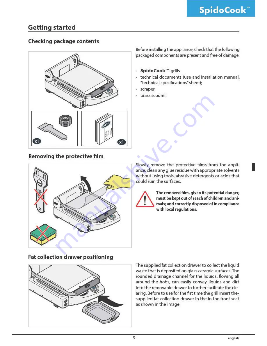 Unox SpidoCook XP Series Скачать руководство пользователя страница 9