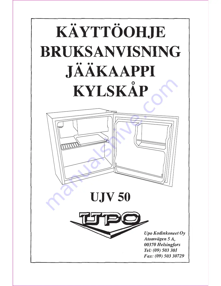 UPO UJV (Finnish) Kayttoohje Download Page 1