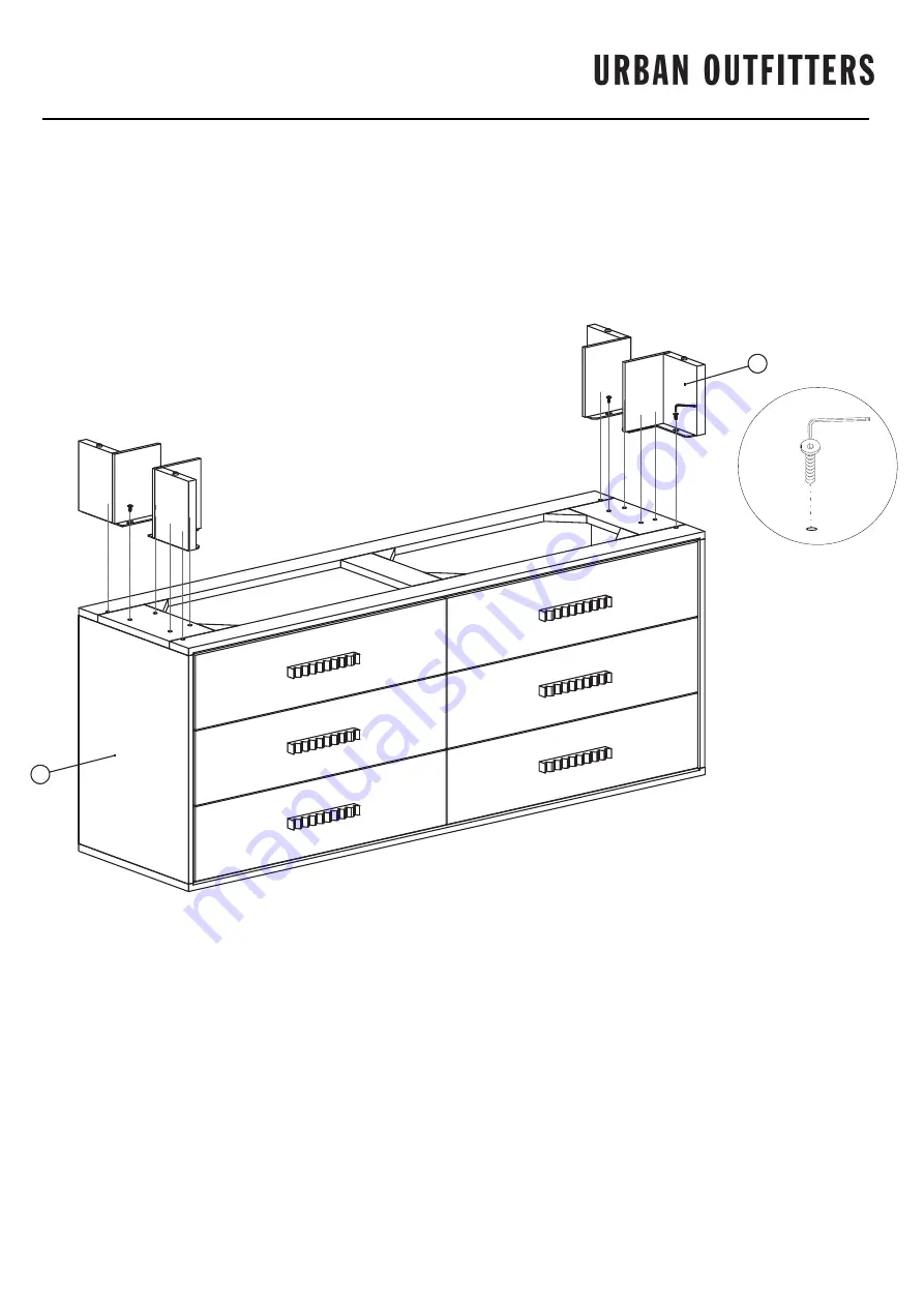 URBAN OUTFITTERS ALONZO 6 DRAWER DRESSER Assembly Instructions Download Page 2