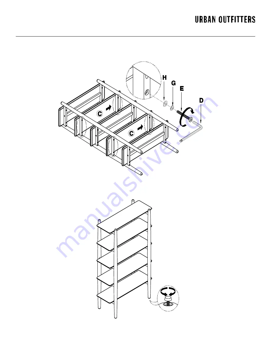 URBAN OUTFITTERS HUXLEY BOOKSHELF Assembly Instructions Download Page 3