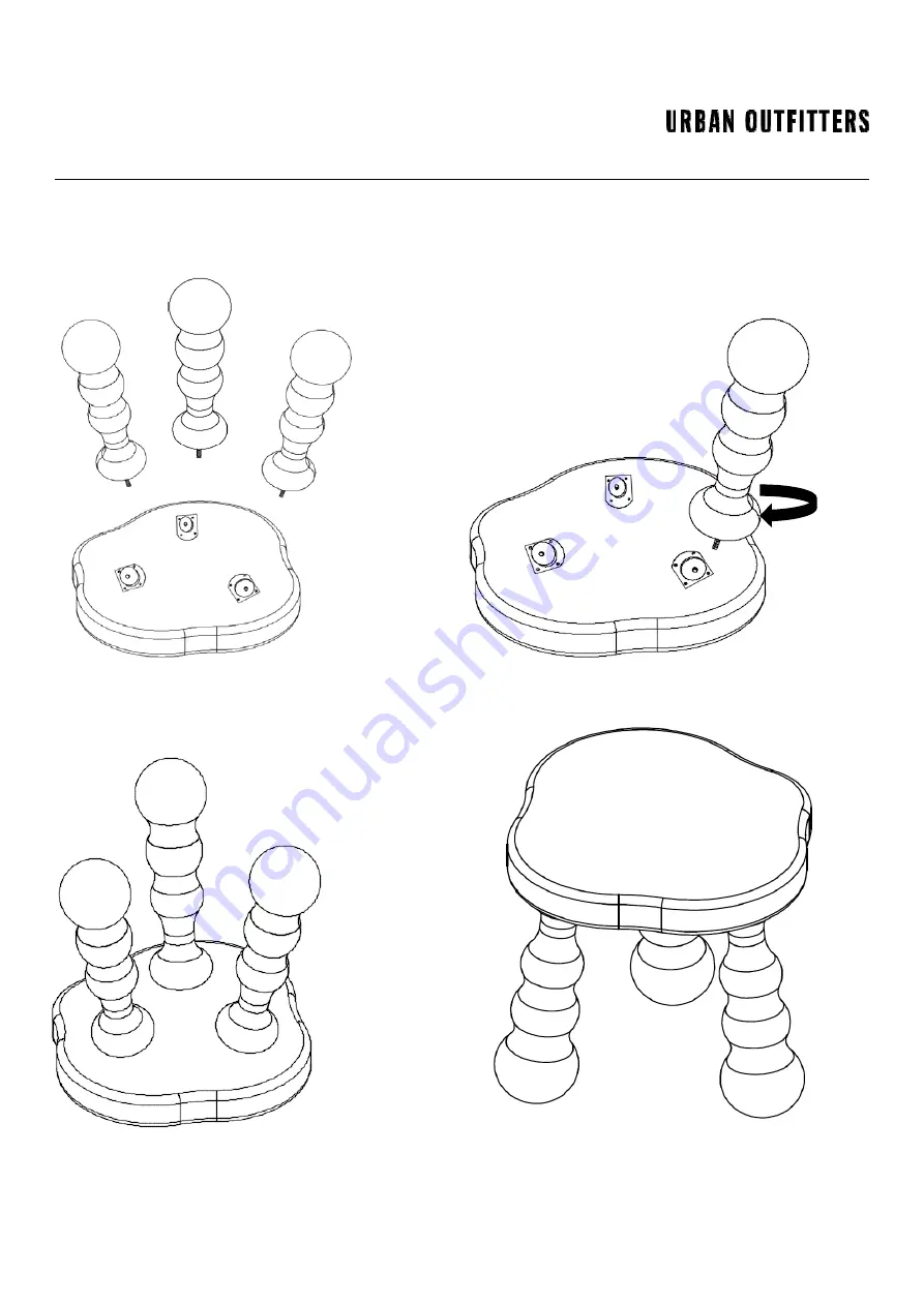 URBAN OUTFITTERS KIRBY STOOL Assembly Instructions Download Page 2