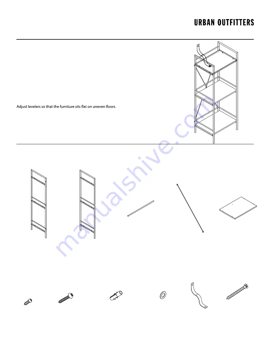 URBAN OUTFITTERS THREE TIER BOOKSHELF Скачать руководство пользователя страница 1