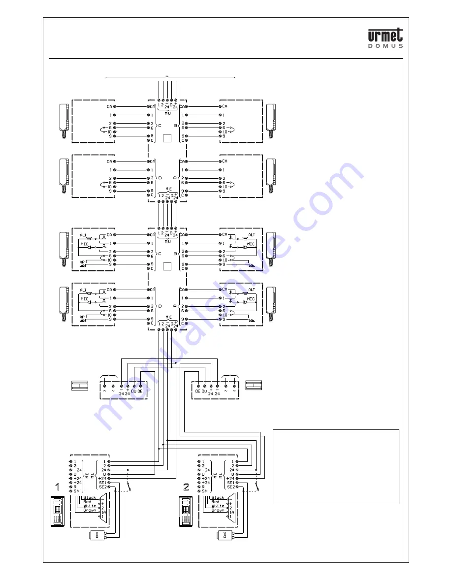 urmet domus 826 DIGITAL CALL SYSTEM Manual Download Page 94