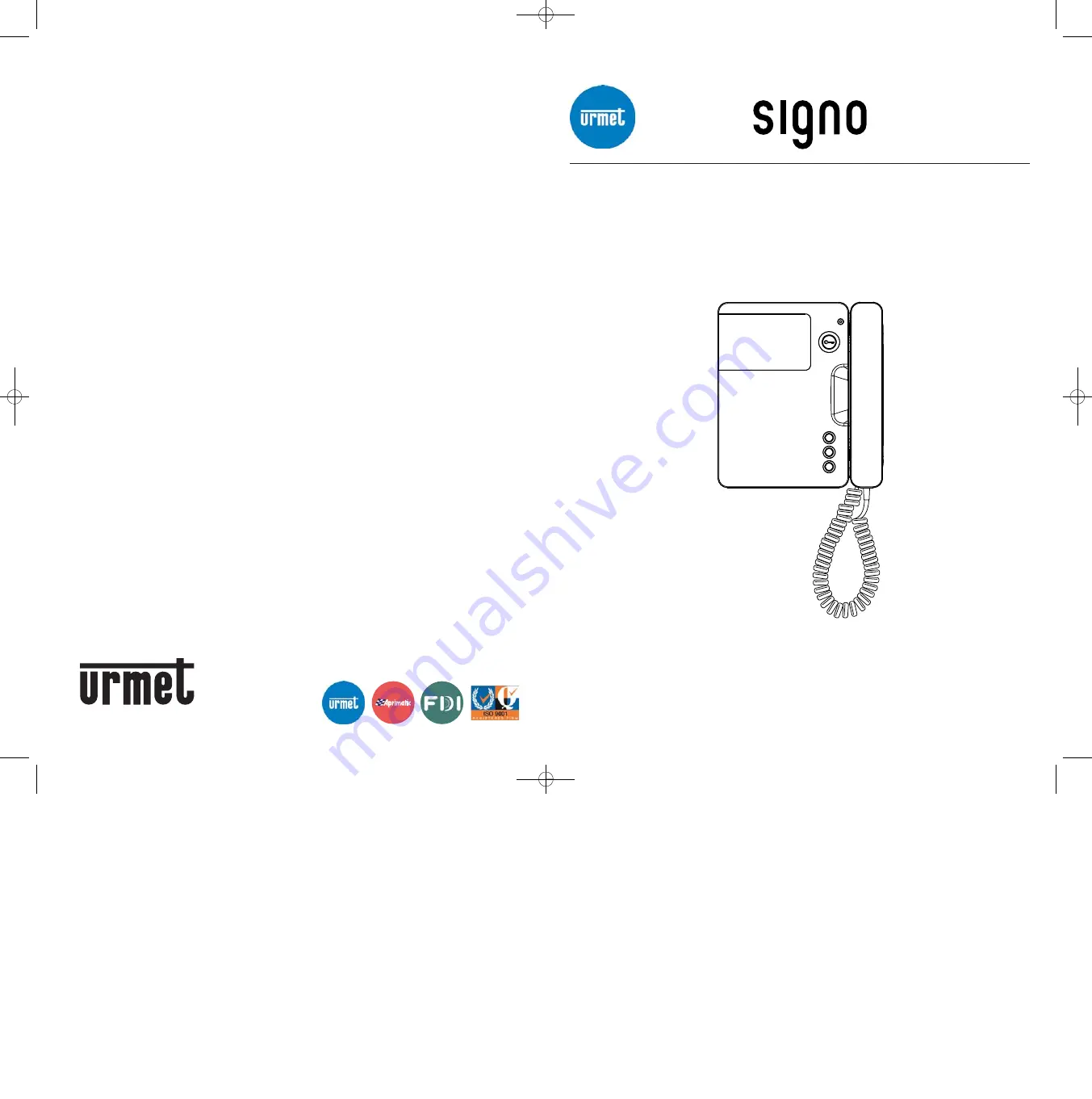 urmet domus SIGNO 1740/1 Instruction For Users Download Page 1