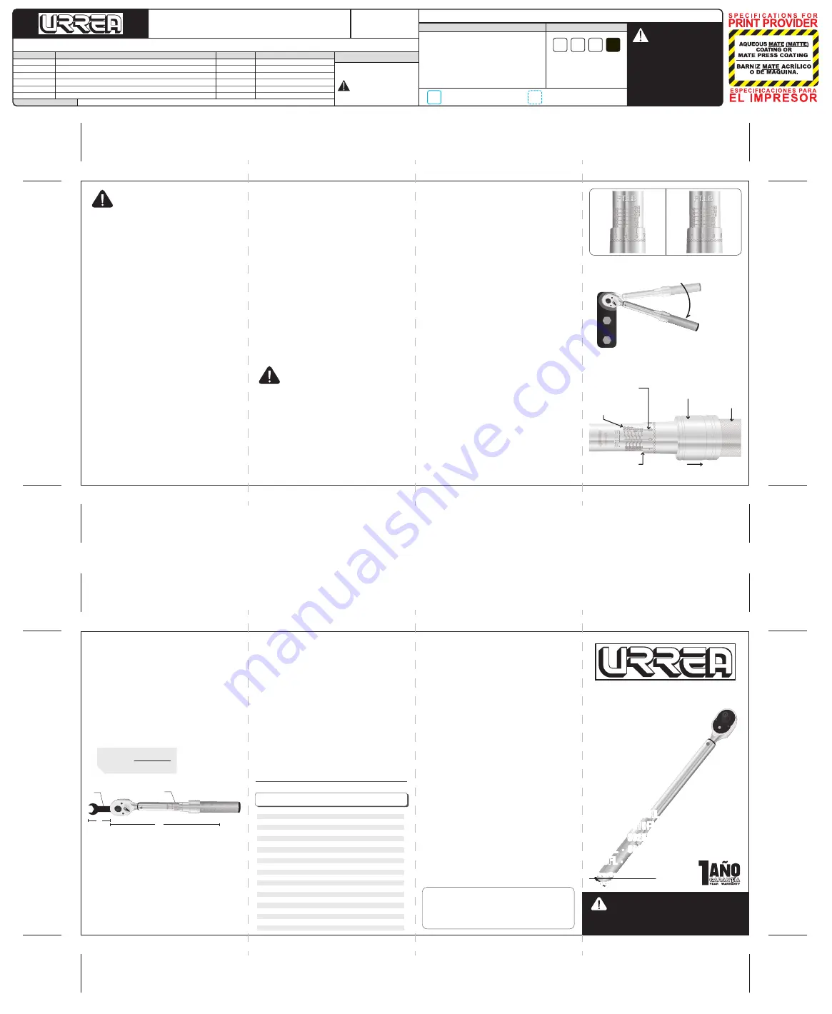 Urrea 6002NM Instructive And Warranty Download Page 5