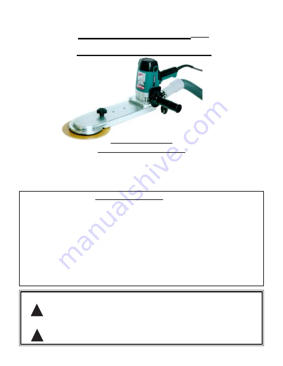 US Sander DRE10 Operator'S Manual Download Page 1