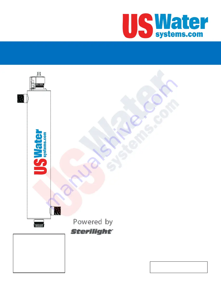 US Water Systems 400-USUV-10 Owner'S Manual Download Page 1