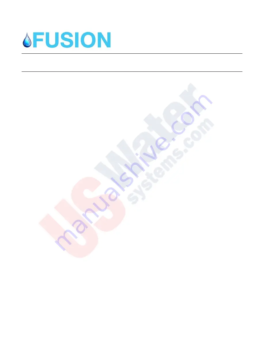 US Water Systems FUSION 111-UFF-Cal-1 Installation, Operation And Maintenance Manual Download Page 3