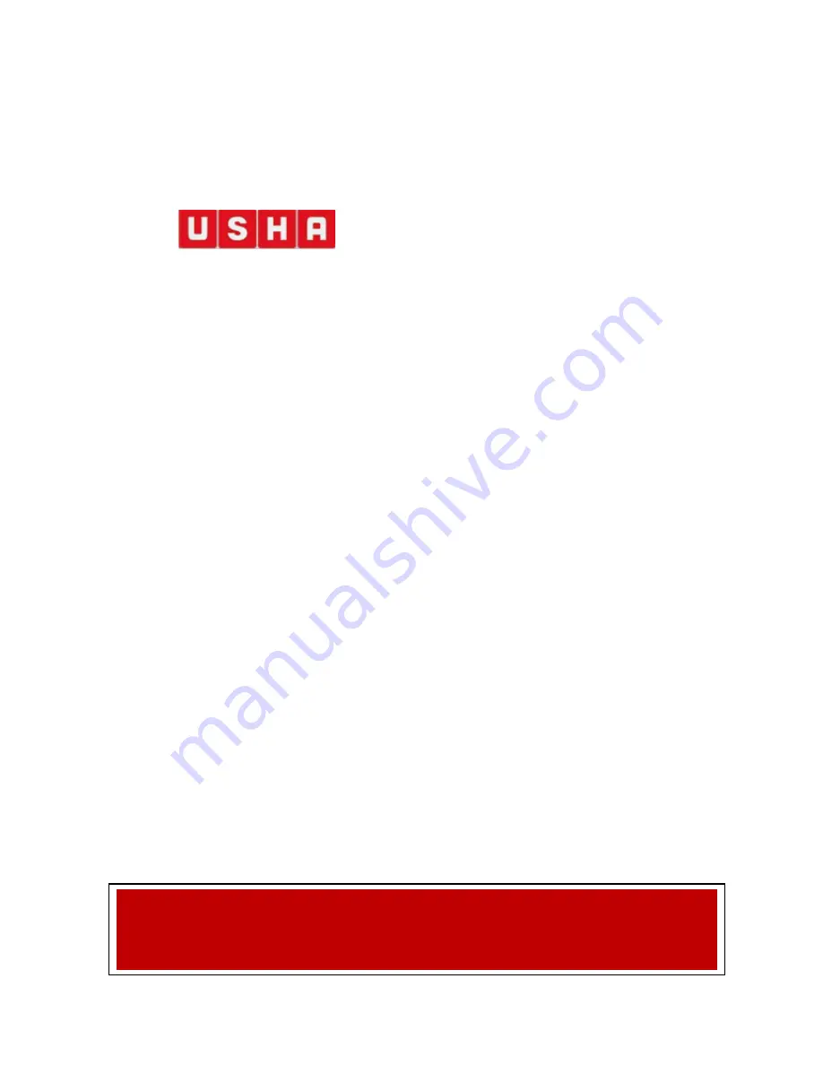 usha HU 3403 Instruction Manual Download Page 1