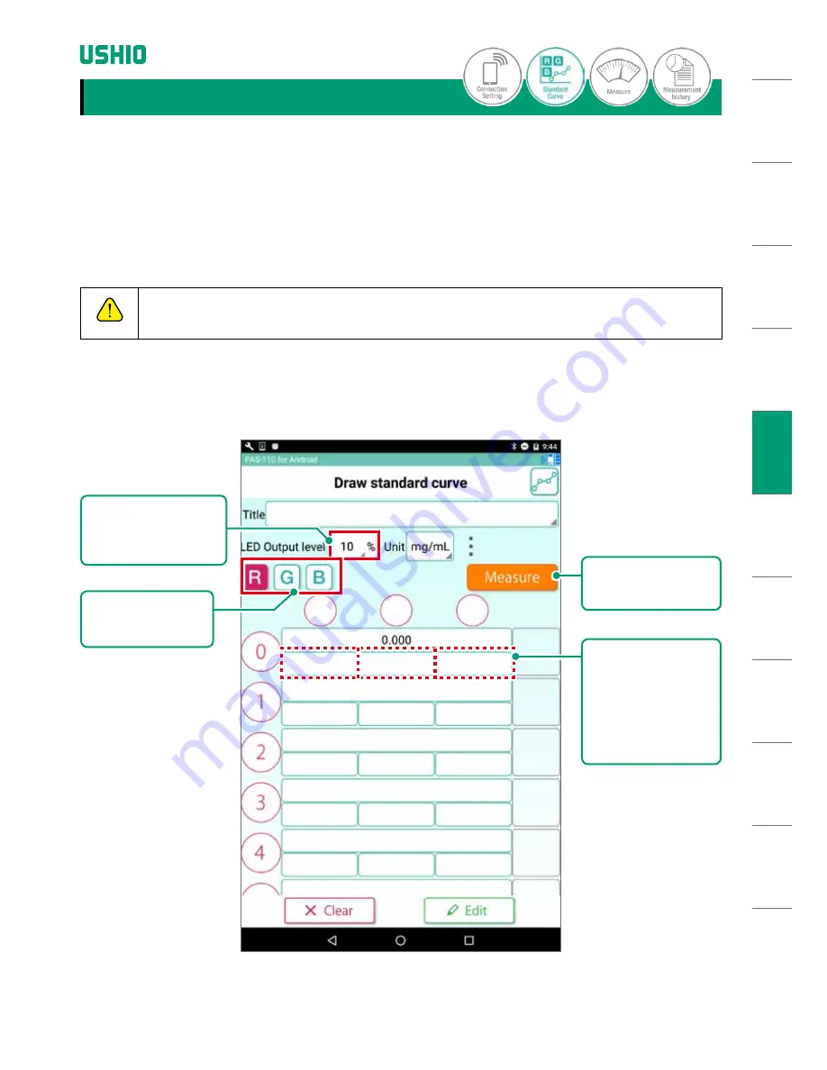 Ushio Picoexplorer PAS-110 User'S Manual And Troubleshooting Manual Download Page 14